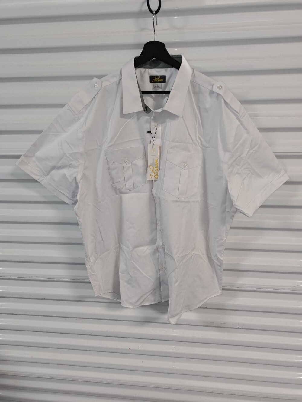 Jetseam Men's Pilot Double Pocket Button-up Short Sleeve Shirt Size 19 New